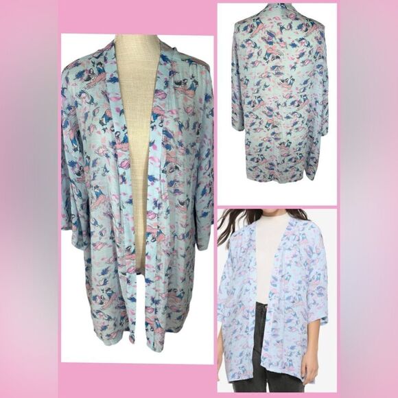 Disney Women’s Blue & Purple Pocahontas Colors Of The Wind Open Front Kimono - Picture 2 of 7